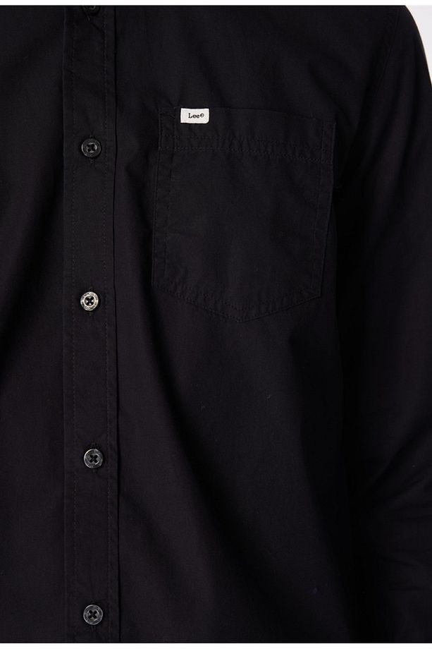 Regular Fit Normal Kesim %100 Pamuk Siyah Gömlek - 8