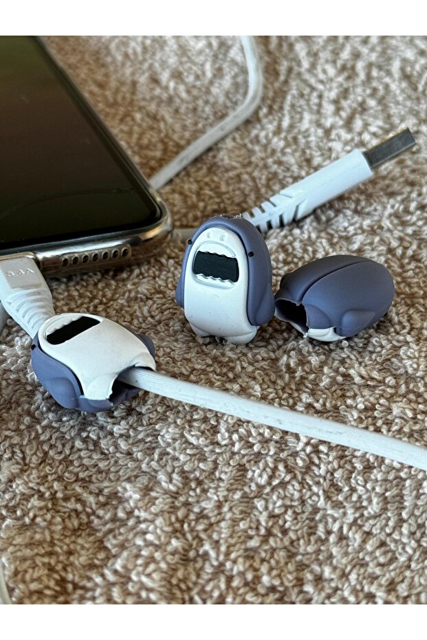 Shark Cable Protector (Type-C to Lightning-Micro) Compatible with All Cables Protector Not Specified - 1