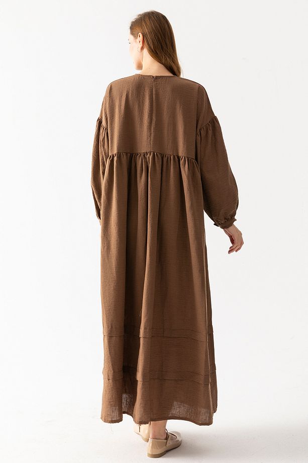 Oversize Suzi Elbise Acı Kahve - 8