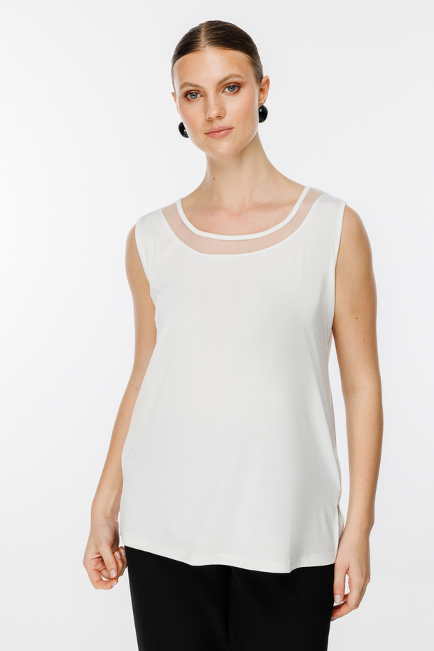 Yakası Tül Basic Bluz - 2