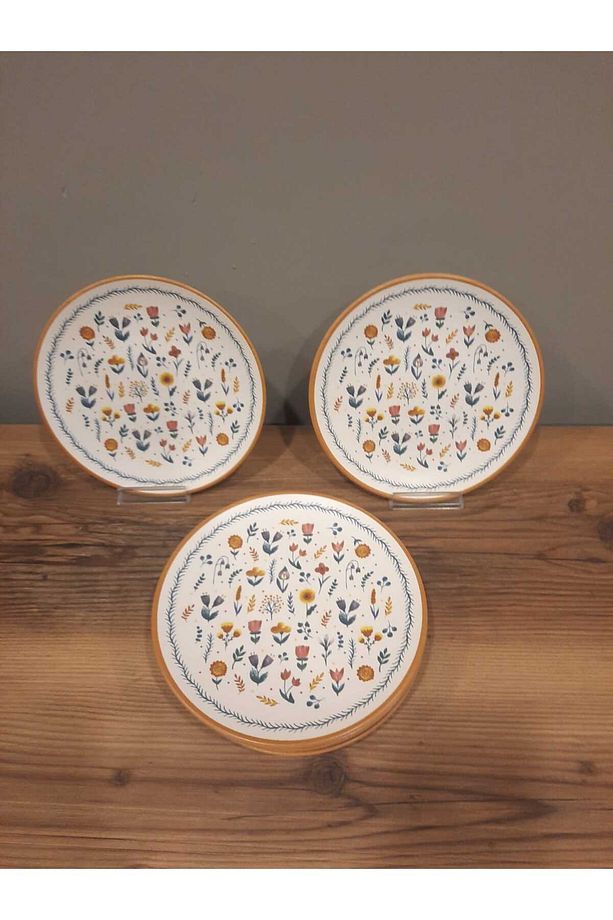KERAMİKA YILBAŞI PASTA TABAĞI 20 CM 6 ADET YILBAŞI TEMALI - 1