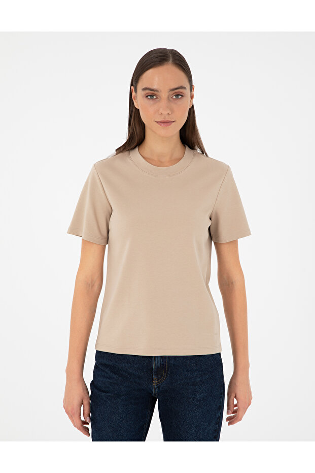 Bej Basic Tişört 50303243-VR011 - 3