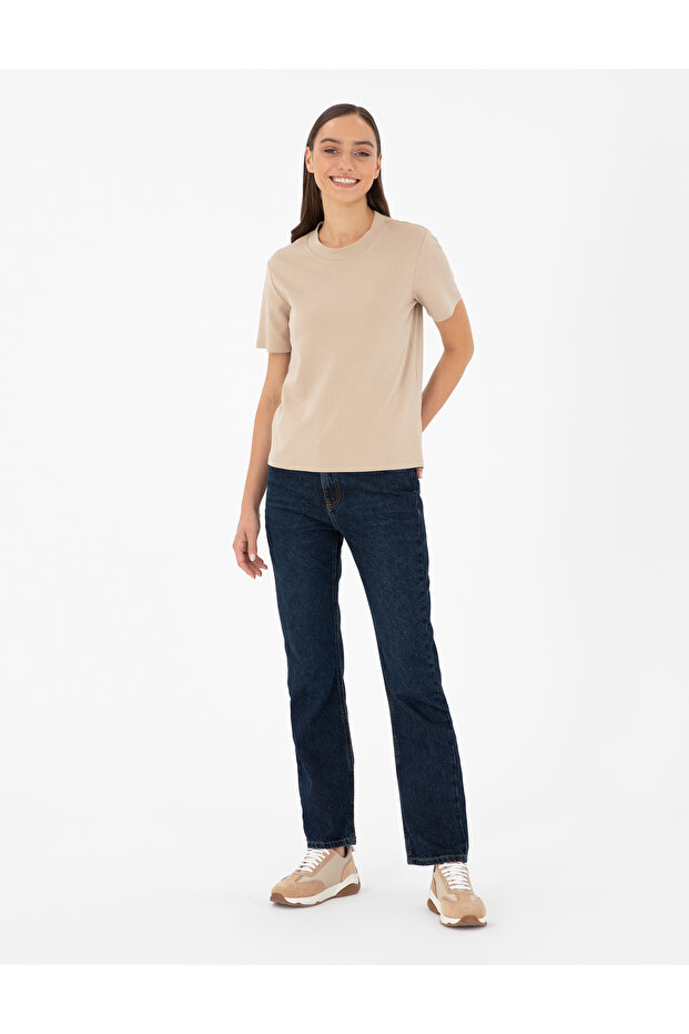 Bej Basic Tişört 50303243-VR011 - 4