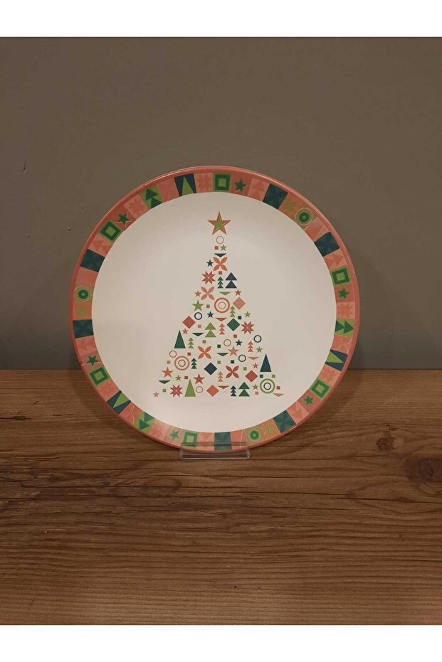 KERAMİKA SERVİS TABAĞI 26 CM 6 ADET MAT DESENLİ YILBAŞI - 5