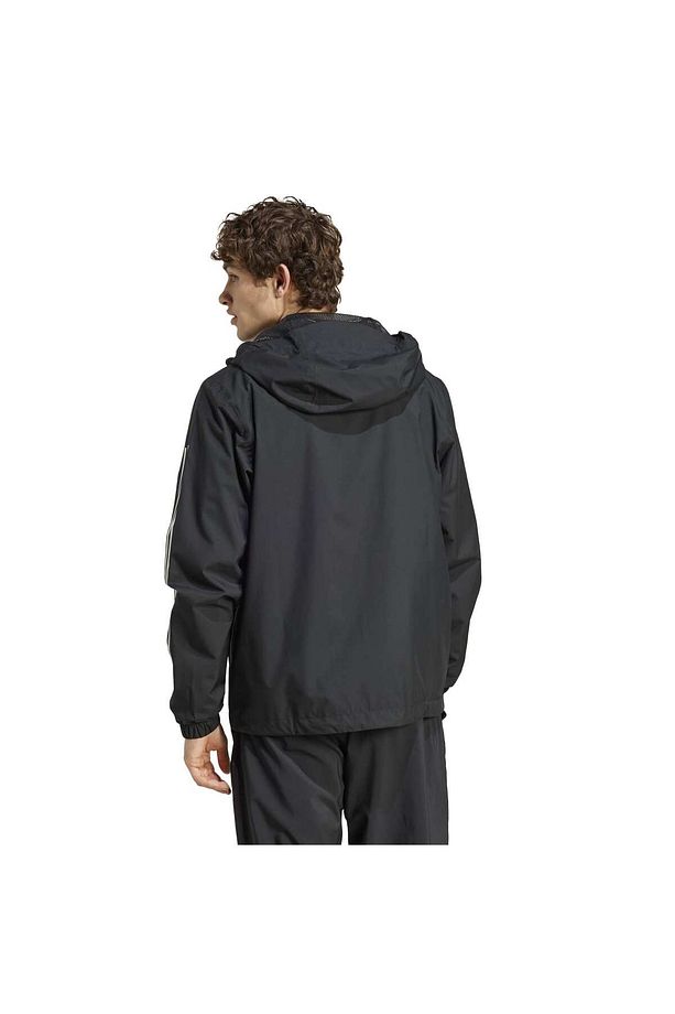 Essentials 3 Stripes R.r Erkek Siyah Kapüşonlu Ceket - 5