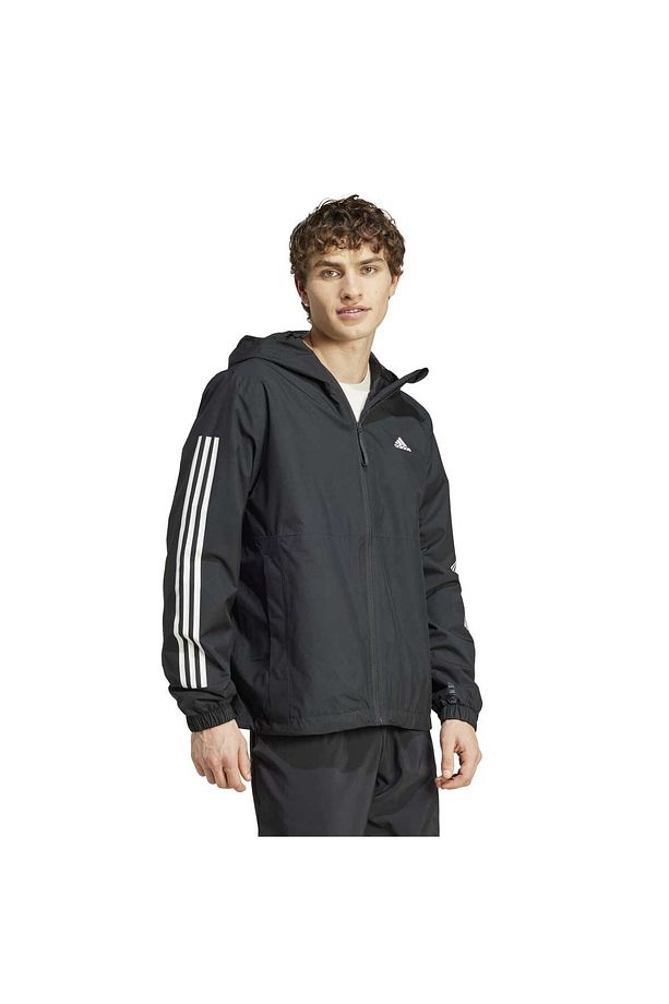 Essentials 3 Stripes R.r Erkek Siyah Kapüşonlu Ceket - 2