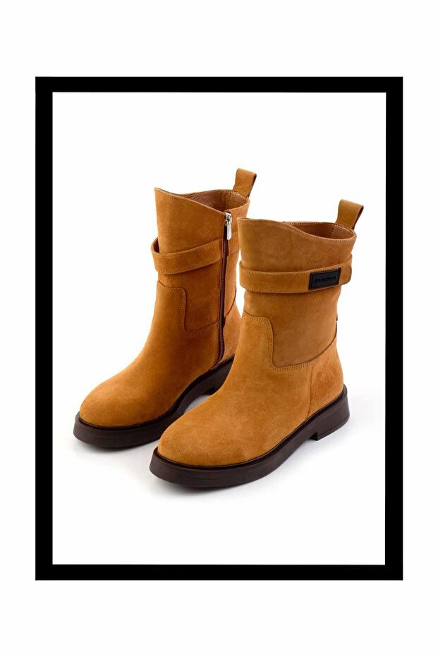 Camel Süet Hakiki Deri Kadın Bot & Bootie K02041200702 - 1