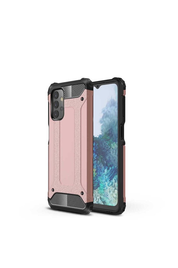 Galaxy A32 4g - Case Double Layer Armor Tank Crash Military Cover - Rose Gold