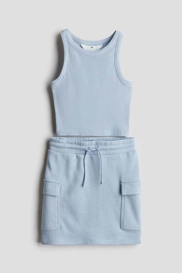 2-piece top and skirt set