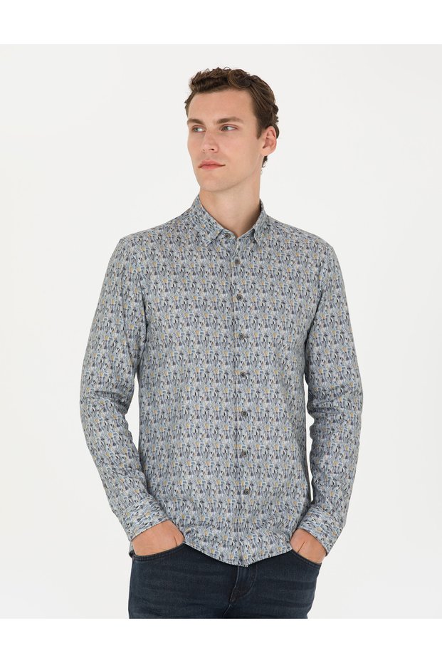 Petrol Slim Fit Long Sleeve Shirt 50274069-Vr102