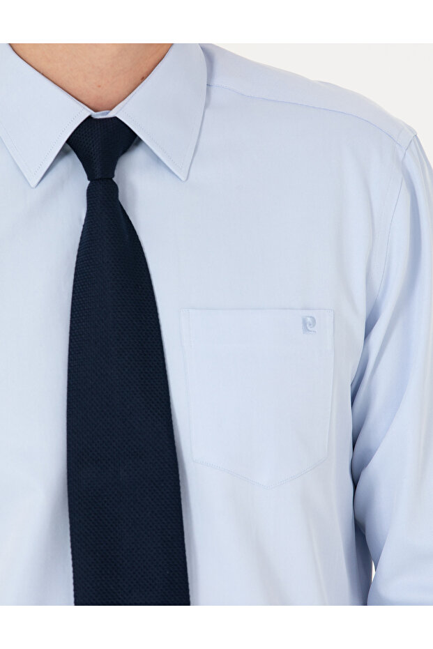 Açık Mavi Regular Fit Uzun Kollu Basic Gömlek 50277764-VR003 - 7