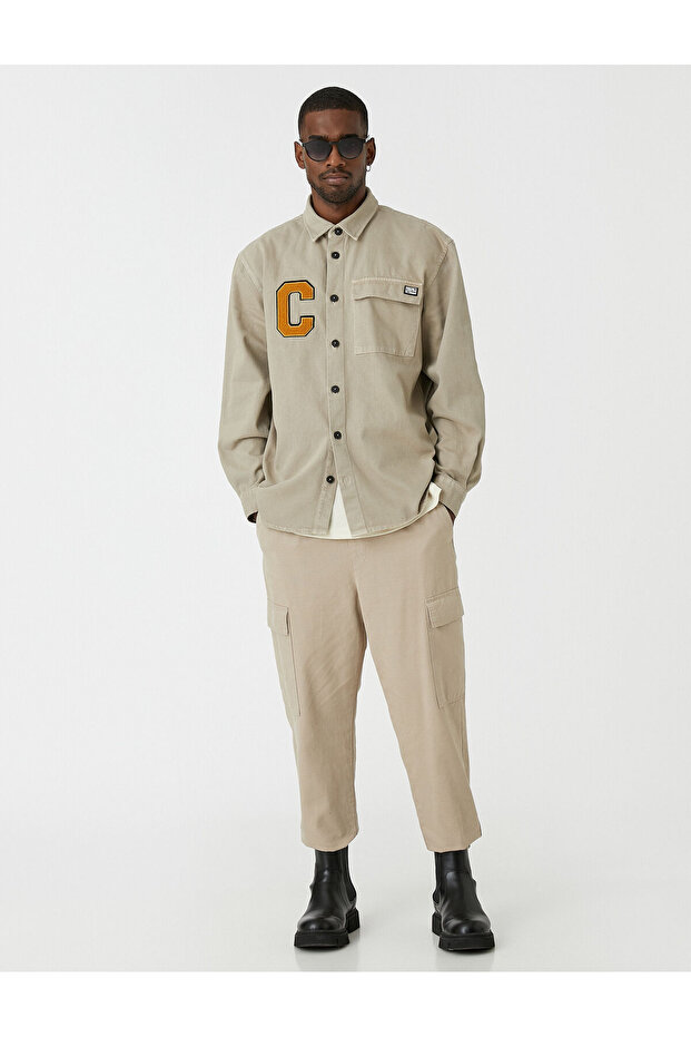 College Shirt with Pocket Detail