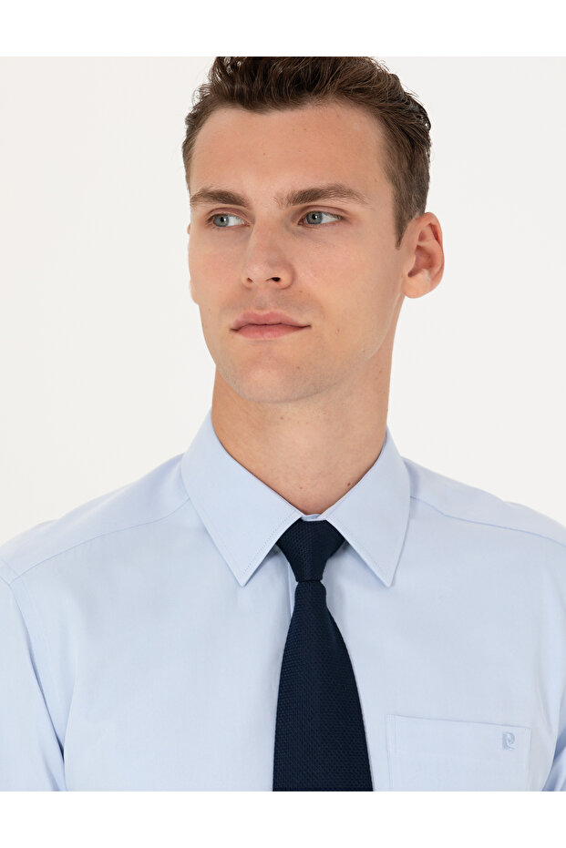 Açık Mavi Regular Fit Uzun Kollu Basic Gömlek 50277764-VR003 - 2