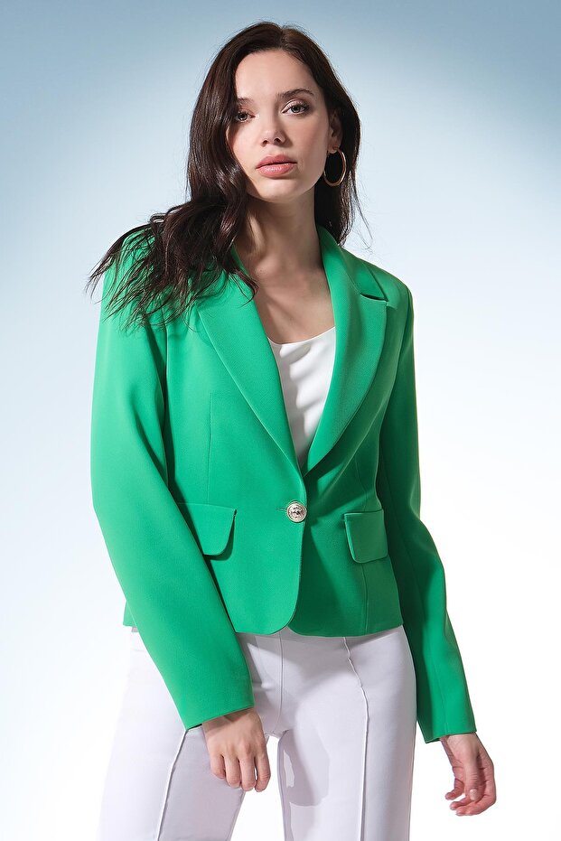 Tek Düğmeli Kısa Ceket - 2