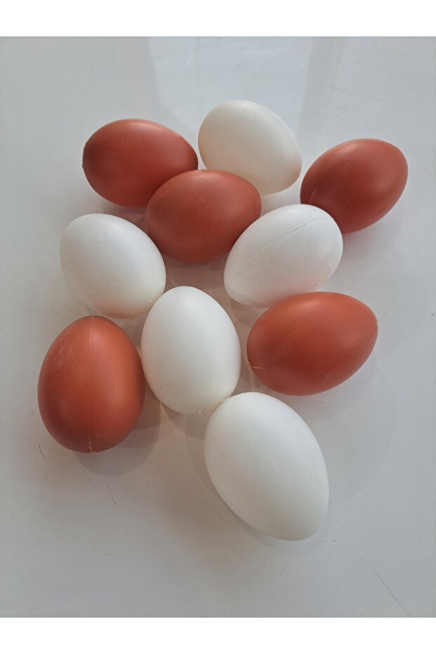 Plastic Chicken Egg White 5 Pcs Brown 5 Pcs