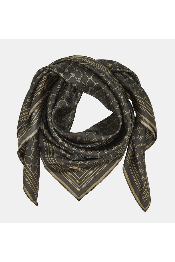 Tivil Ipek Monogram Eşarp 37144-koyu Kahve Camel - 2