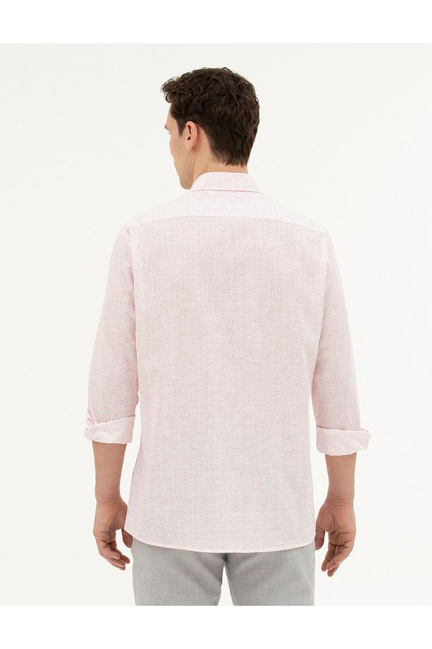 Açık Pembe Regular Fit Uzun Kollu Gömlek 50284926-VR078 - 5
