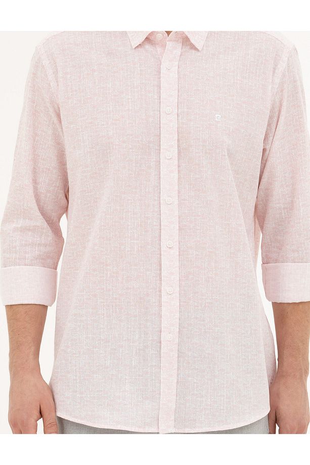 Açık Pembe Regular Fit Uzun Kollu Gömlek 50284926-VR078 - 6