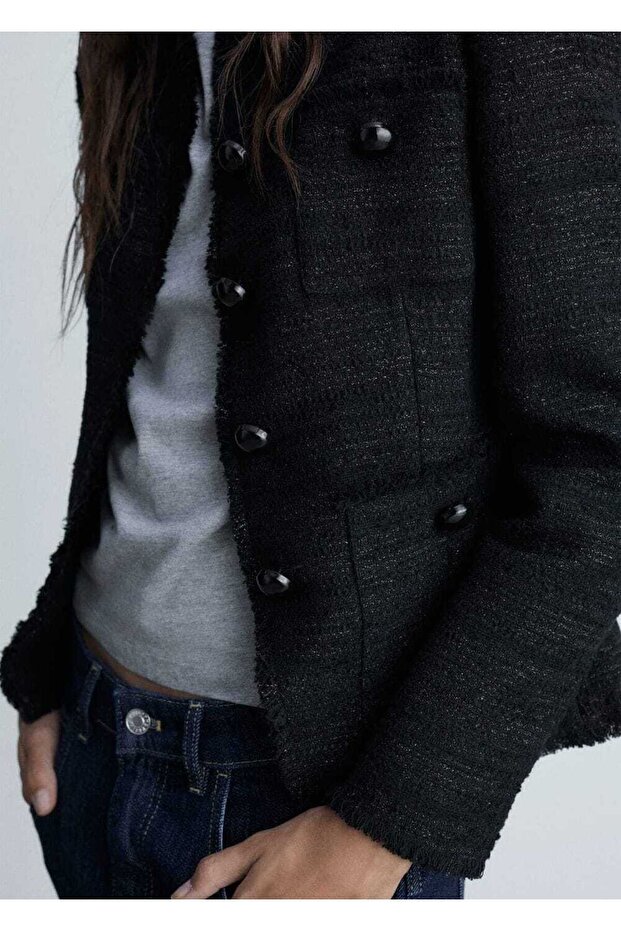 Tweed jacket with pockets - 7