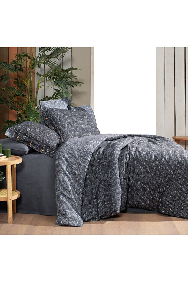 Glamis Single 100% Cotton Flannel Duvet Cover - Gray