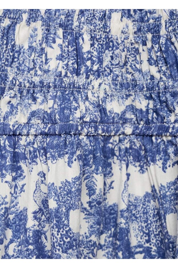 Geraffte, gemusterte Bluse - 5