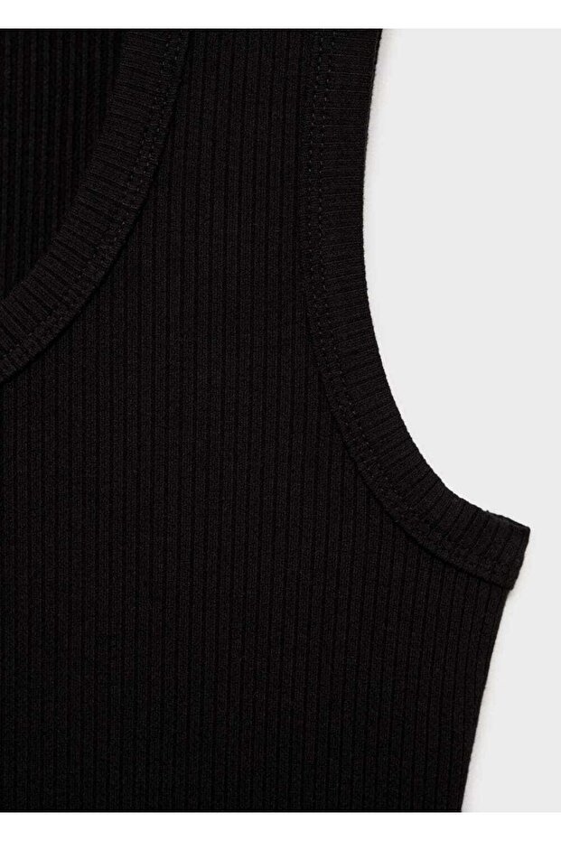 Fitilli dokuma düğmeli elbise - 7