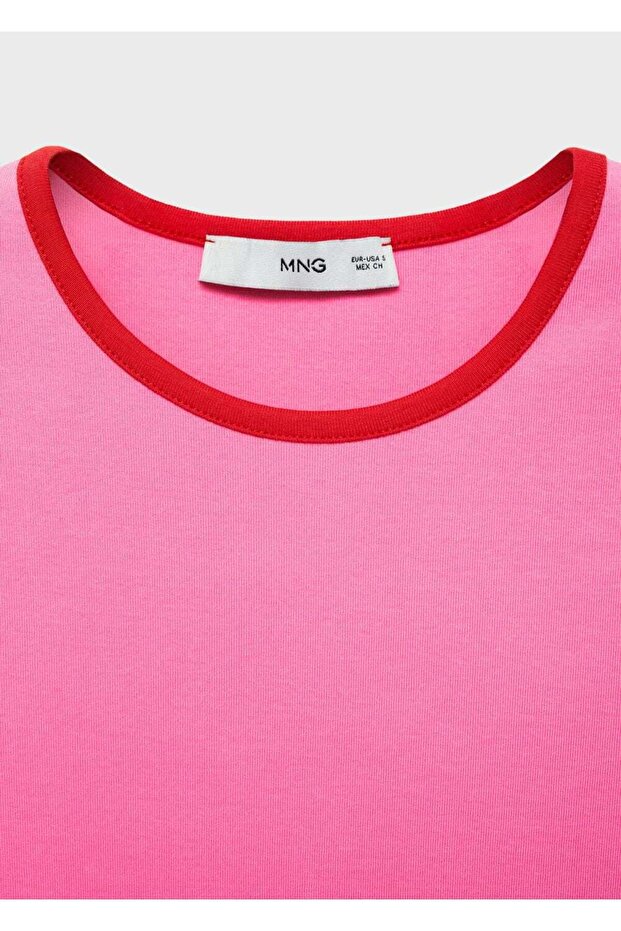 Kontrast biyeli tişört - 6