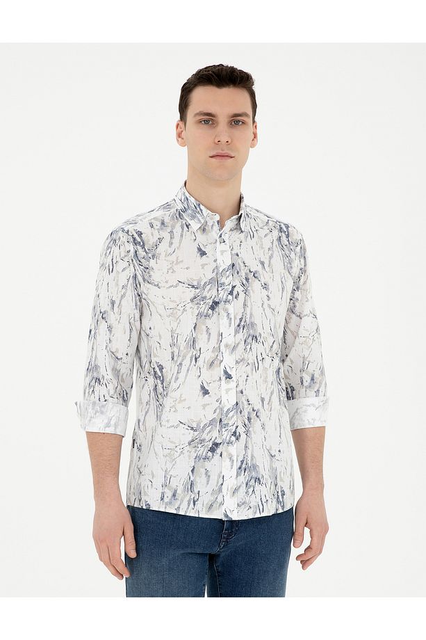Açık Mavi Regular Fit Uzun Kollu Gömlek 50284239-VR095 - 1