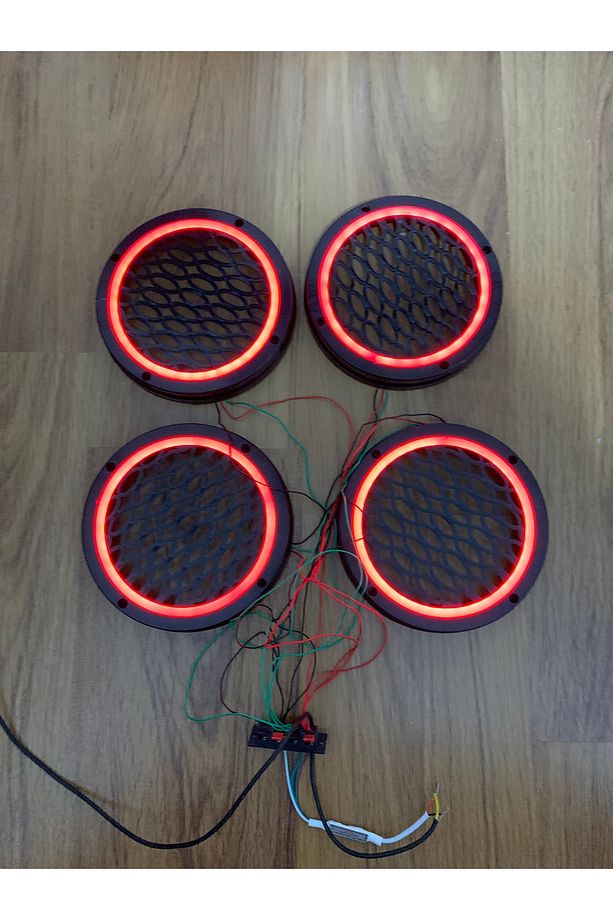 Midrange Kapağı Neon Pixel Ledli Animasyonlu 20cm 4 Adet KUMANDA KONTRÖLLÜ - 2