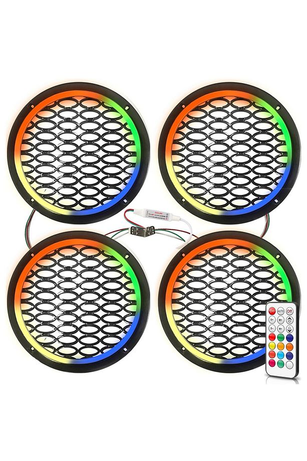 Midrange Kapağı Neon Pixel Ledli Animasyonlu 20cm 4 Adet KUMANDA KONTRÖLLÜ - 1