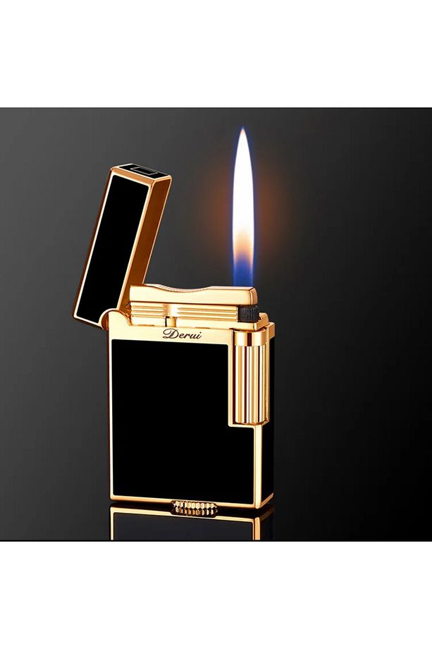 Dervi Lüks Torch altin siyah  ayarlanabilir Jet rüzgar geçirmez alev çakmak - 1