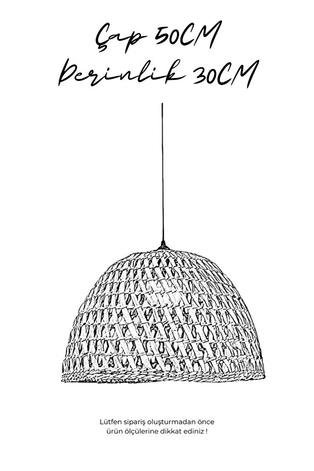 Özel Üretim Doğal Hasır Avize - 4