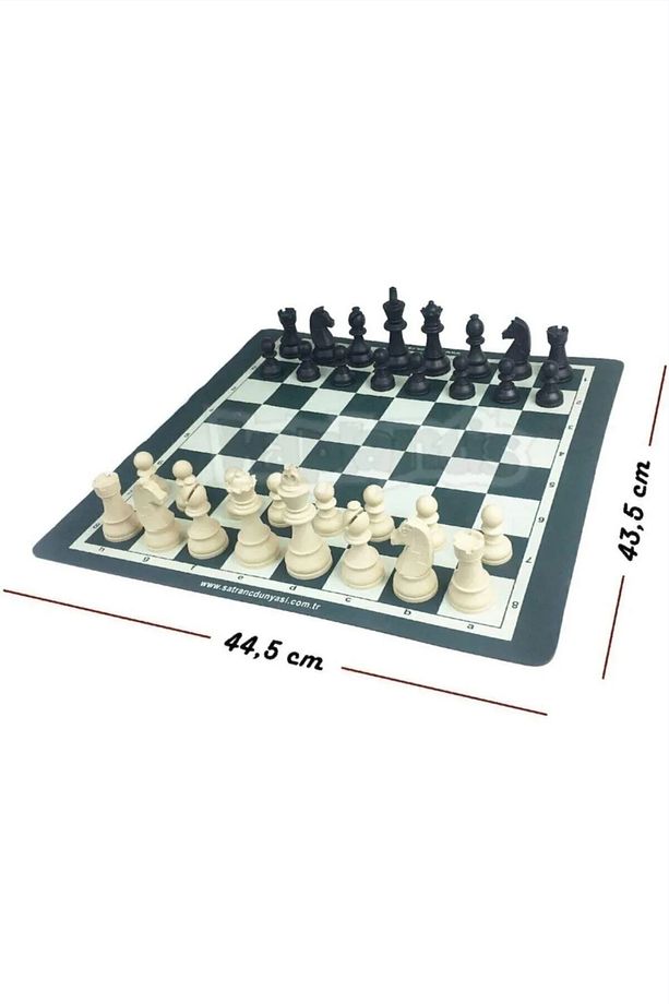 Çantalı Rulo Satranç Seti Takımı Büyük Boy 45x45cm Turnuva Satranç Takımı Okul Satranç Takımı - 3