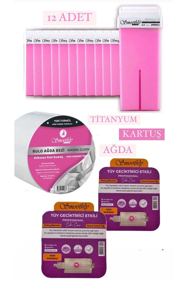 Kartuş Pembe Roll-on Sir Ağda 12 Li Set 2 Karınca Yumurta Yağı - 1