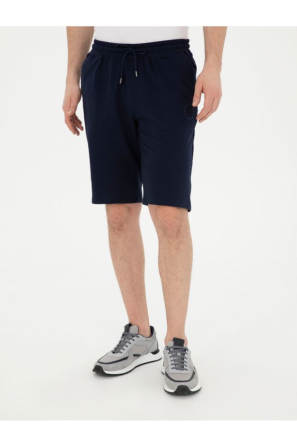 Lacivert Slim Fit Örme Şort 50292219-VR033 - 2
