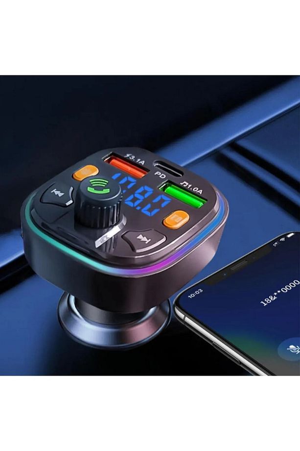 Bluetooth Araç Kiti Araç Fm Transmitter USB Type-C SD Kart MP3 PD Flash Için Uygun Çakmaklık Girişli - 6