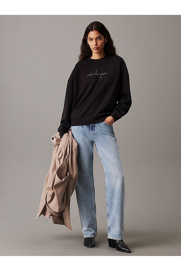 GLOSSY MONOLOGO REGULAR CREWNECK - 4