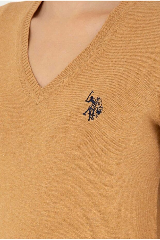 Kadın Antrasit V Yaka Basic Kazak - 7