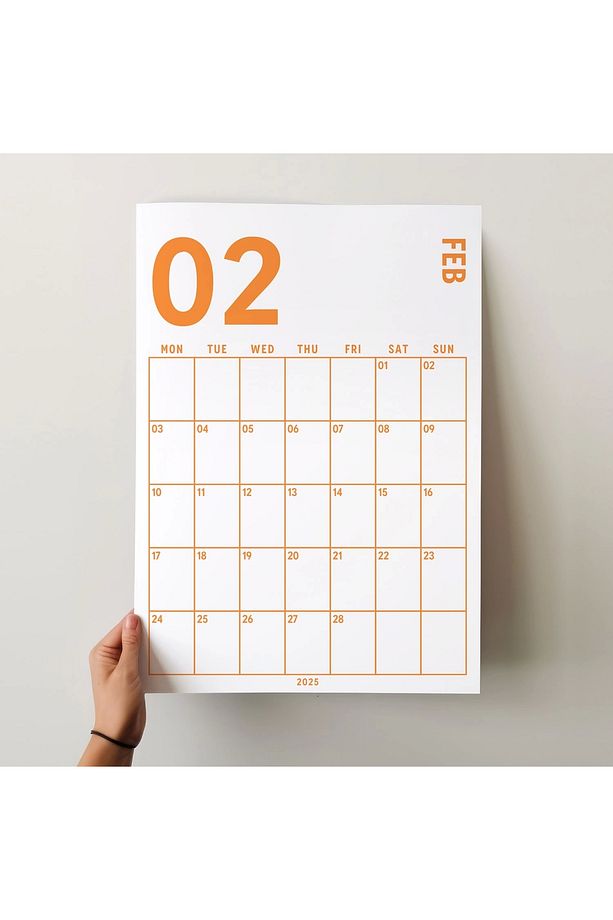 2025 Aylık Planlayıcı Duvar Takvimi, A4 Poster Takvim, Organizer Takvim, Gökkuşağı Renkleri - 2