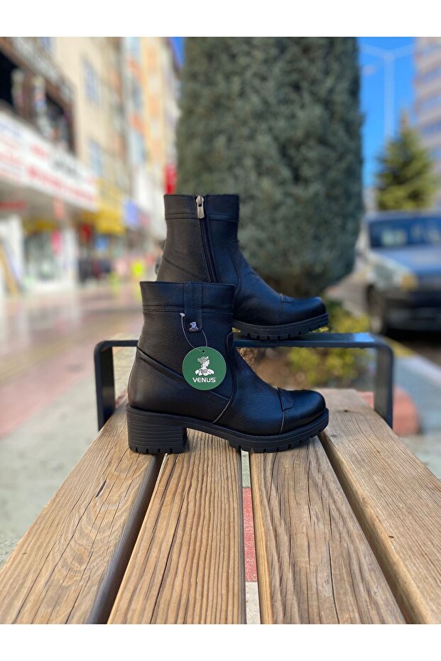 3371K Siyah Deri Klasik Bot - 1