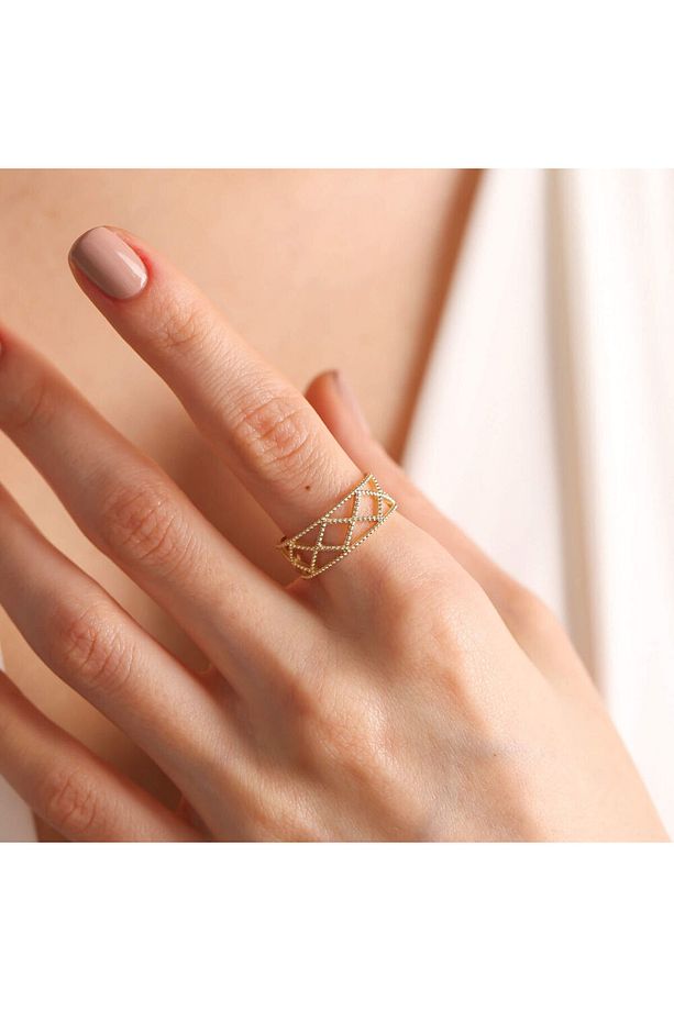 14k Altın Piramit Yüzük Desing - 4