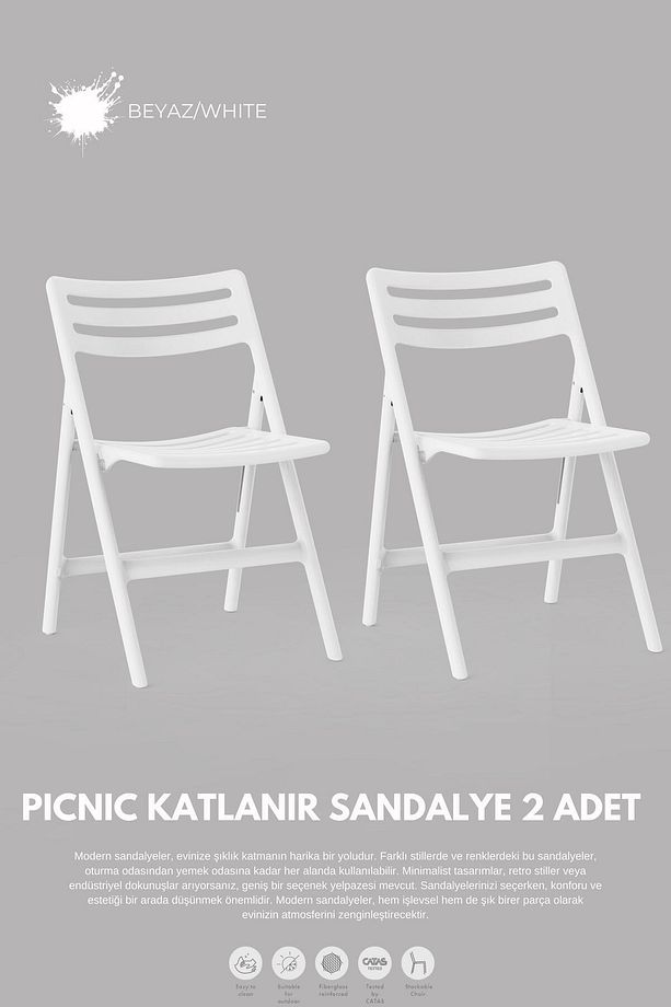 PİKNİK KATLANABİLİR SANDALYE 2 Li Set - 1
