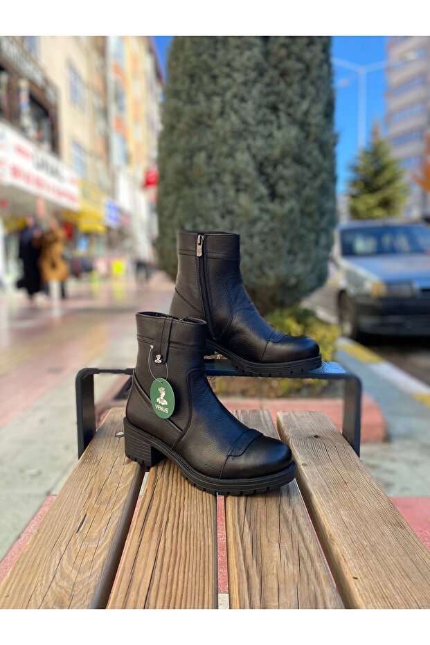 3371K Siyah Deri Klasik Bot - 2