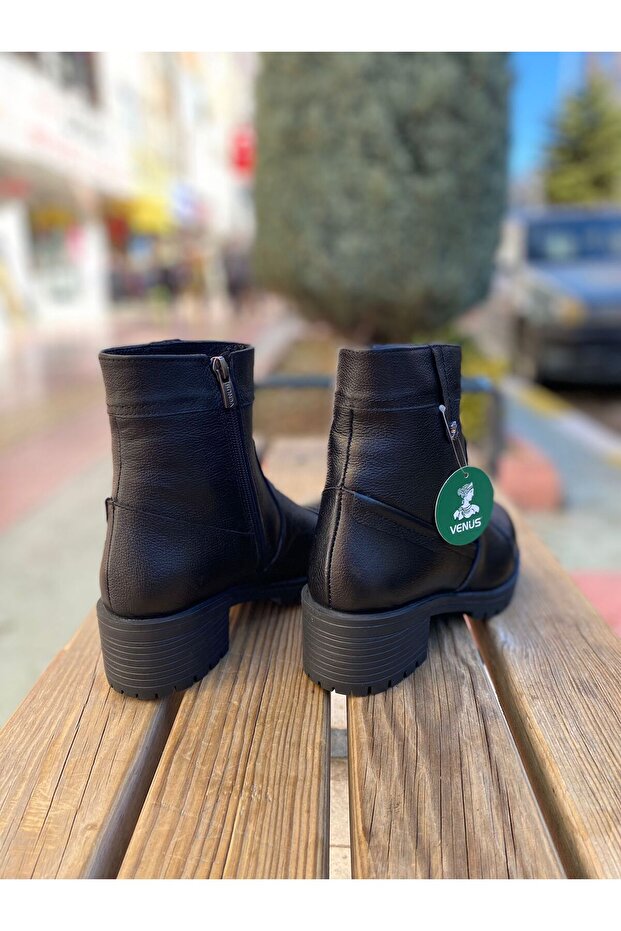 3371K Siyah Deri Klasik Bot - 6