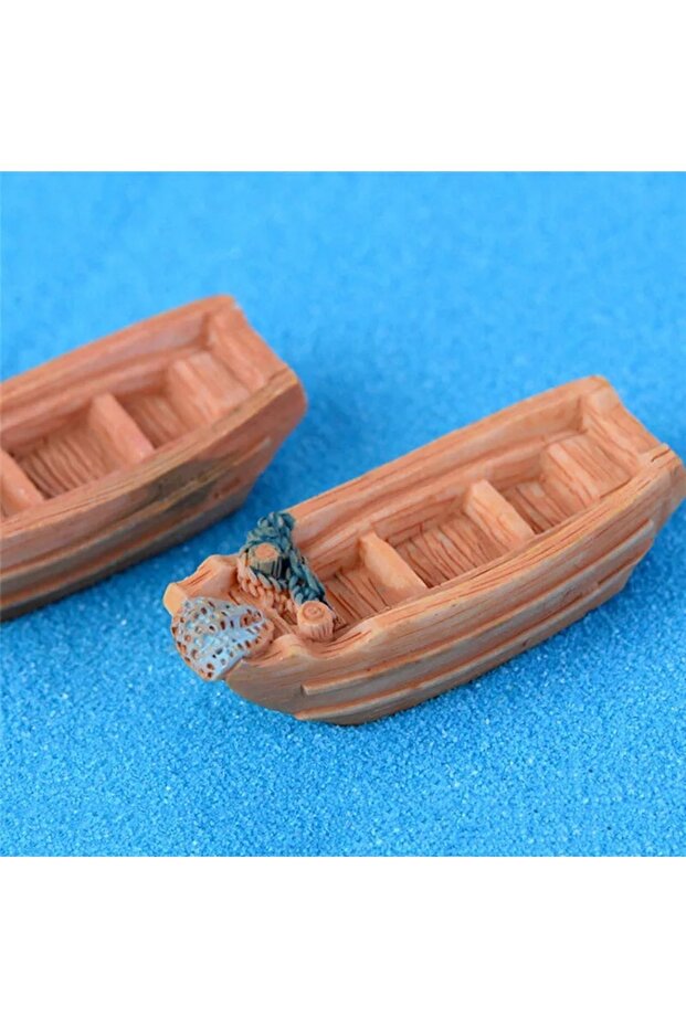 Miniature Double Boat Silicone Mold K-447 Terrarium Decor, Scented Stone Soap Plaster Candle Mold