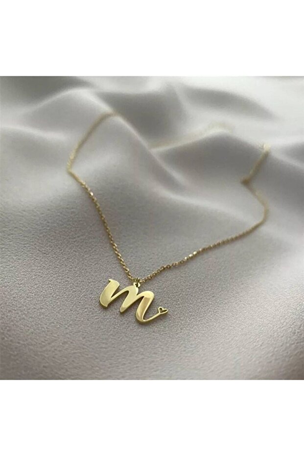 Altın Harf Kolye Kalp Form 14K - 5