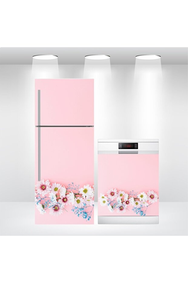 Refrigerator and Dishwasher Door Self-Adhesive Sticker Foil Covering Flower