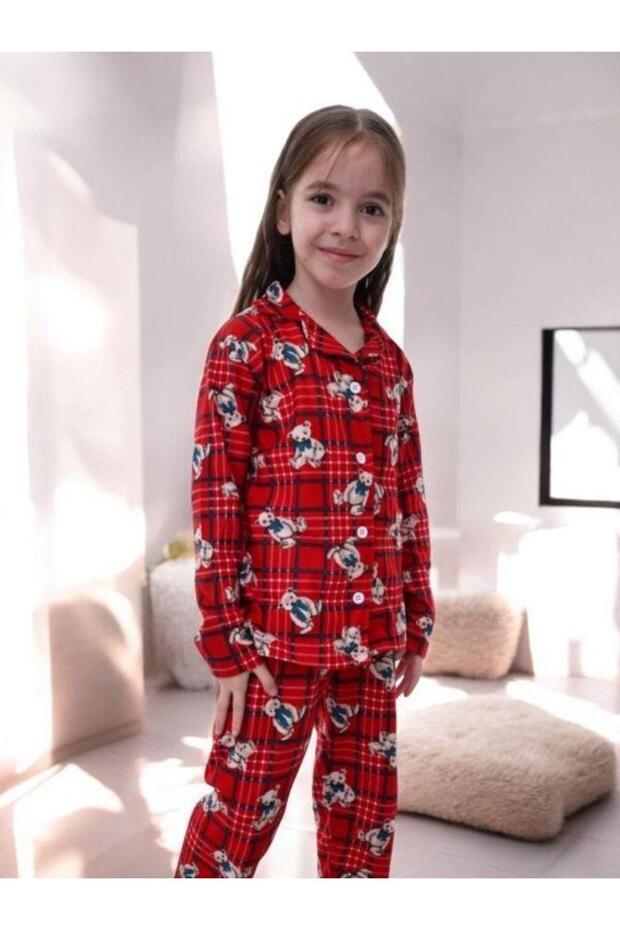Çocuk Ayıcık Dessenli Pijama - 2