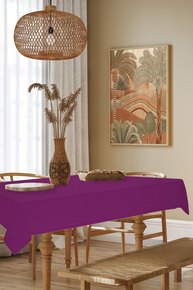 Tablecloth - Velvet Textured Series Cherry Care Free (Stain-Proof and Non-Wrinkle) Tablecloth