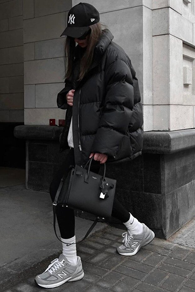 Siyah Basic Kadın Şişme Mont Mg1582 - 6